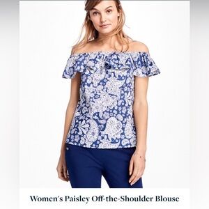 Paisley Off-the-Shoulder Blouse